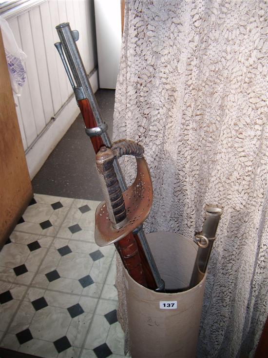 Dress sword, scabbard etc.